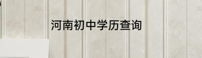 河南初中学历查询
