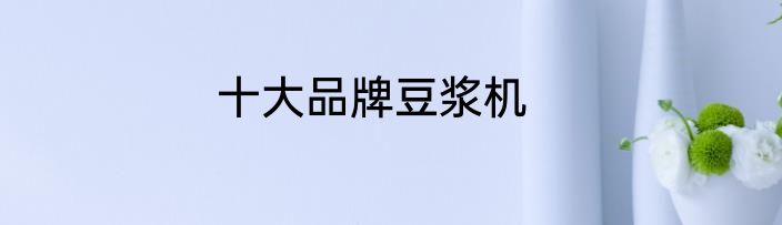 十大品牌豆浆机