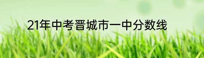21年中考晋城市一中分数线