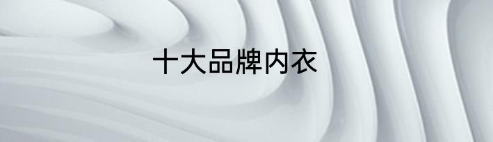 十大品牌内衣