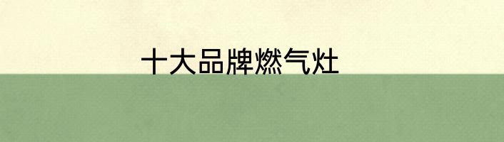 十大品牌燃气灶