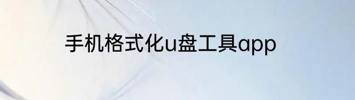 手机格式化u盘工具app