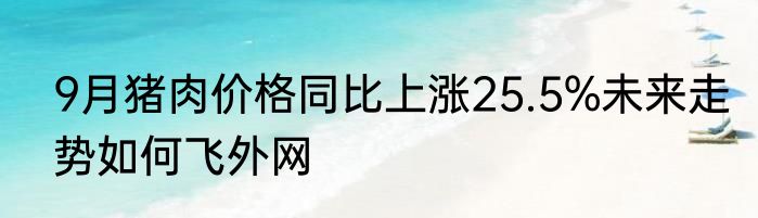 9月猪肉价格同比上涨25.5%未来走势如何飞外网