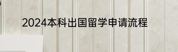 2024本科出国留学申请流程
