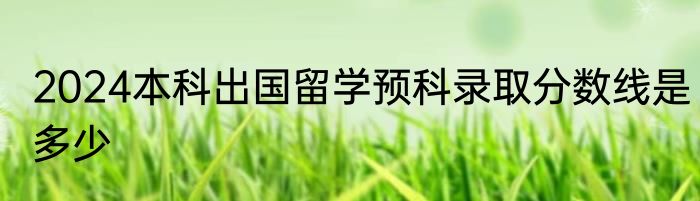 2024本科出国留学预科录取分数线是多少
