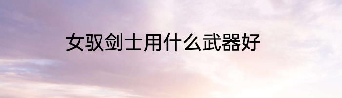 女驭剑士用什么武器好