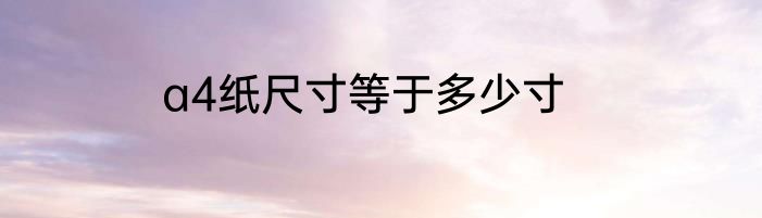 a4纸尺寸等于多少寸