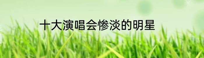 十大演唱会惨淡的明星