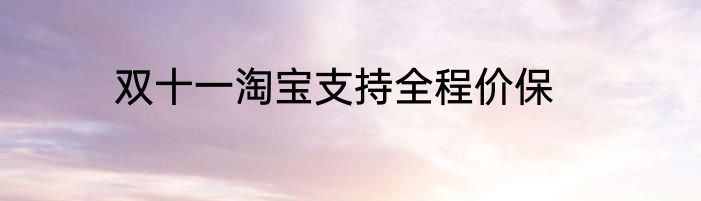 双十一淘宝支持全程价保