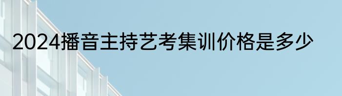 2024播音主持艺考集训价格是多少