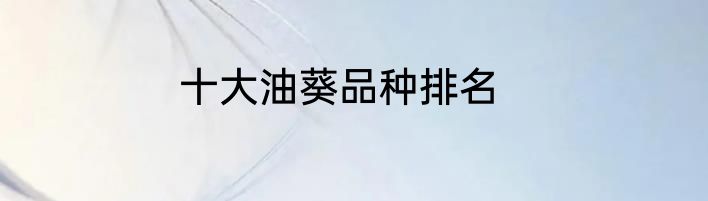 十大油葵品种排名