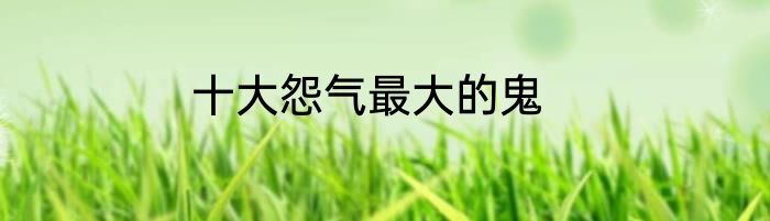 十大怨气最大的鬼