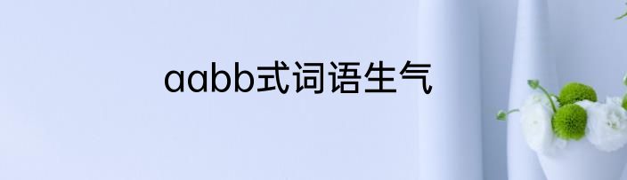 aabb式词语生气