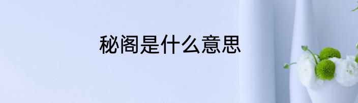 秘阁是什么意思