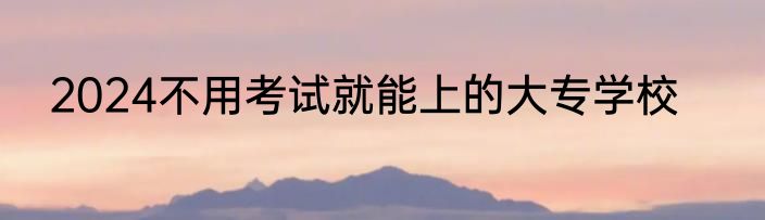 2024不用考试就能上的大专学校