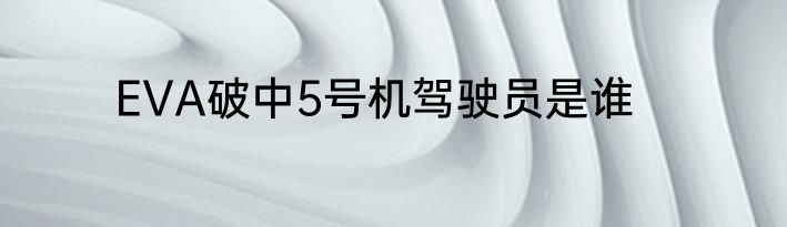EVA破中5号机驾驶员是谁