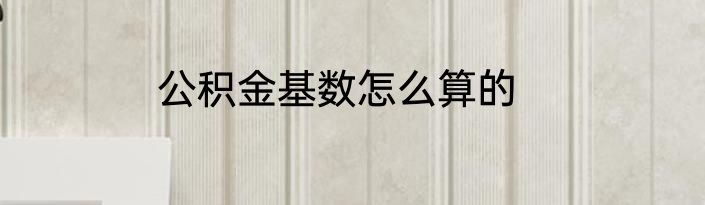 公积金基数怎么算的