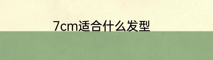 7cm适合什么发型