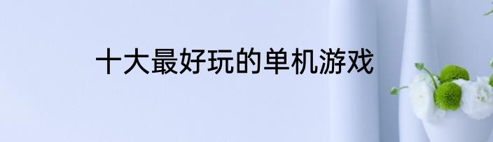 十大最好玩的单机游戏