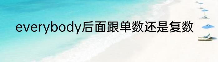 everybody后面跟单数还是复数