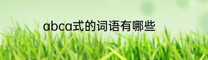 abca式的词语有哪些