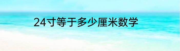 24寸等于多少厘米数学