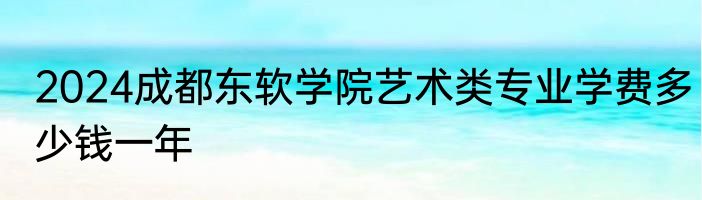 2024成都东软学院艺术类专业学费多少钱一年