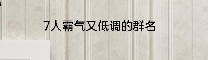 7人霸气又低调的群名