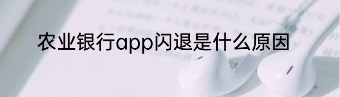 农业银行app闪退是什么原因
