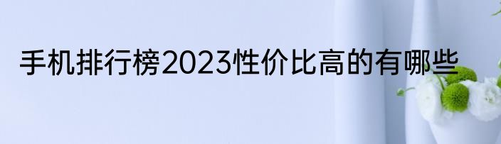 手机排行榜2023性价比高的有哪些