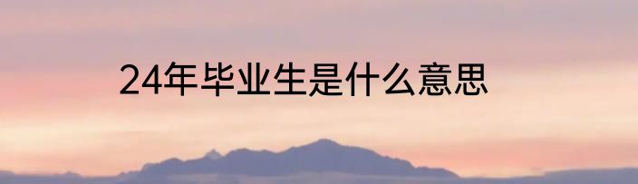 24年毕业生是什么意思
