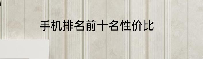 手机排名前十名性价比