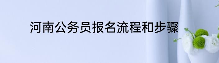 河南公务员报名流程和步骤