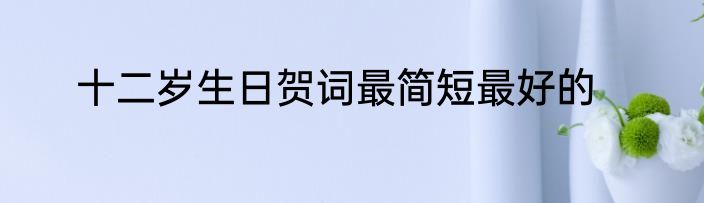 十二岁生日贺词最简短最好的