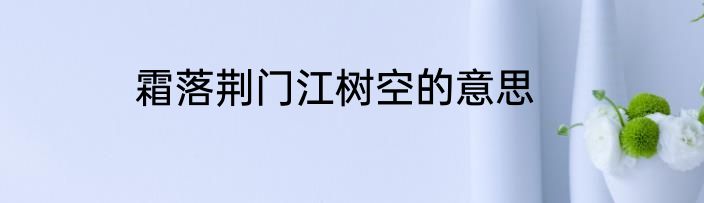 霜落荆门江树空的意思