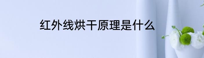 红外线烘干原理是什么
