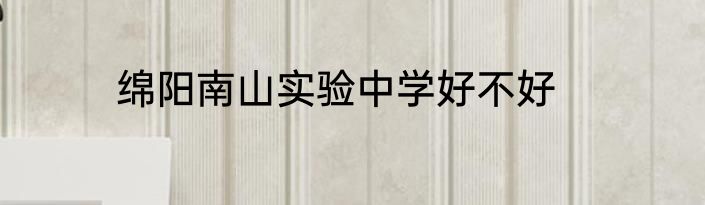 绵阳南山实验中学好不好