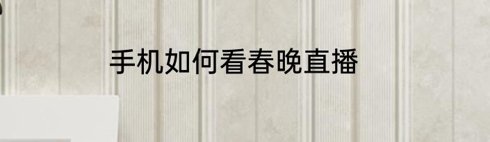 手机如何看春晚直播