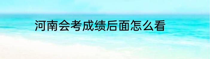 河南会考成绩后面怎么看