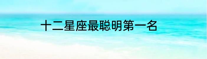 十二星座最聪明第一名