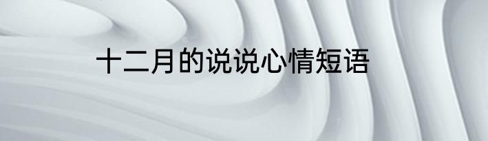 十二月的说说心情短语