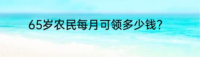 65岁农民每月可领多少钱?