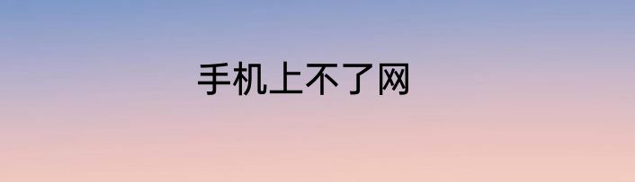 手机上不了网