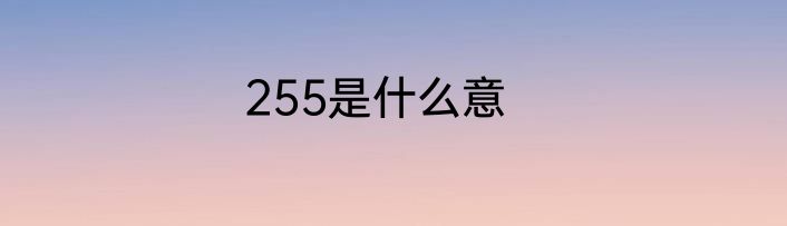 255是什么意