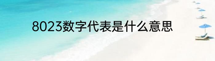 8023数字代表是什么意思