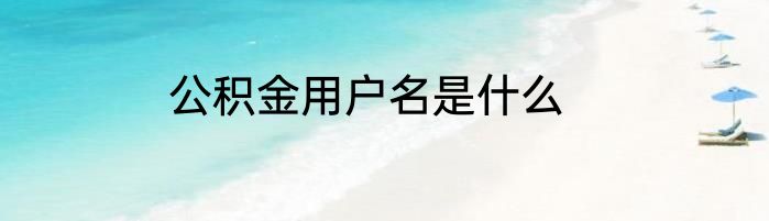 公积金用户名是什么