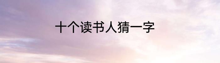 十个读书人猜一字