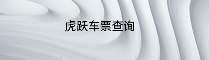 虎跃车票查询