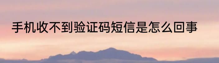 手机收不到验证码短信是怎么回事