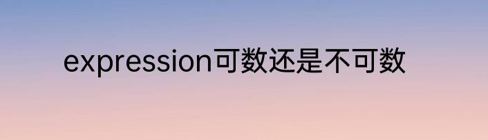 expression可数还是不可数